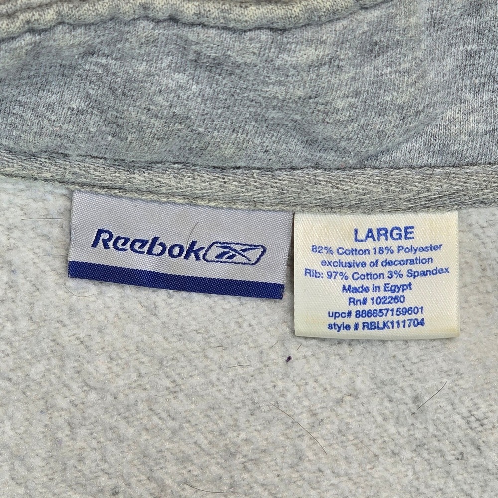 Reebok Mens Quarter Zip Sweatshirt Gray Large Pullover RBLK111704 Logo Fleece - Picture 4 of 14